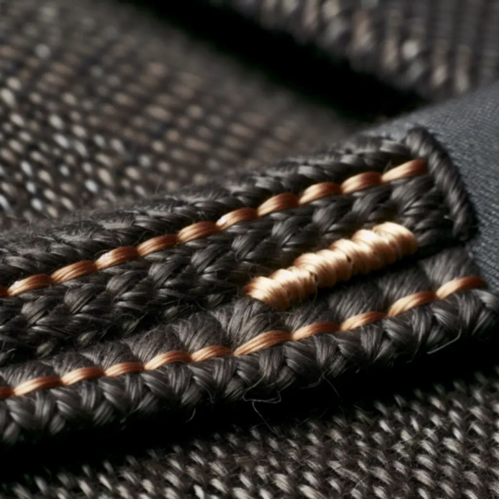 Detale rzemiosła - zbliżenie na splot wełny i precyzyjne szycie